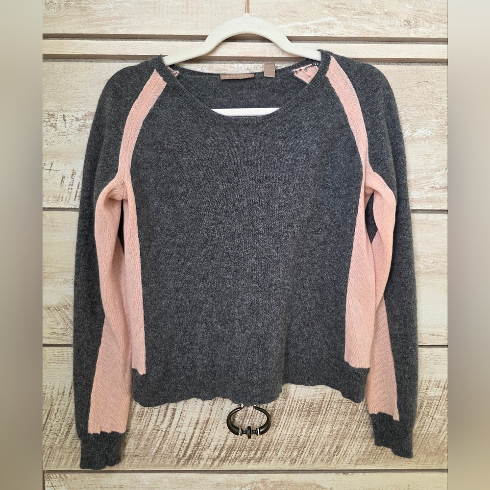 Gray and Pink Cashmere Sweater
